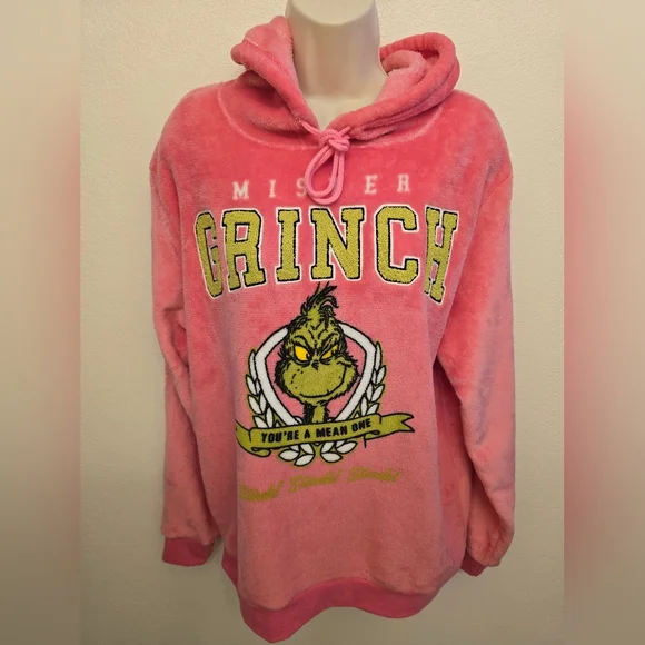 NWOT Dr. Seuss The Grinch Pink Hoodie - Picture 1 of 5